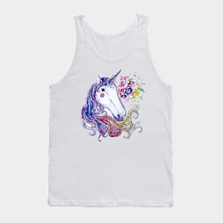 Floral Unicorn Tank Top